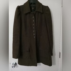 Jack Brown and Olive Green Tweed Jacket Lined Flattering Small Vintage